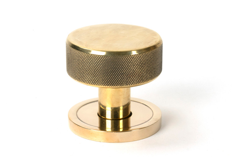 Aged Brass Brompton Mortice/Rim Knob Set (Plain)