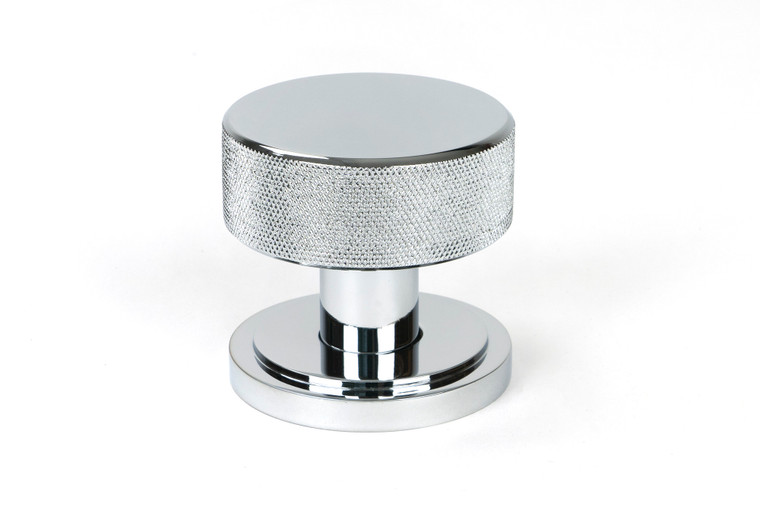 Polished Chrome Brompton Mortice/Rim Knob Set (Art Deco)