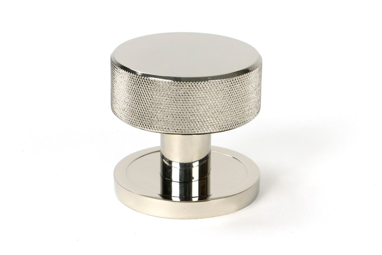 Polished Nickel Brompton Mortice/Rim Knob Set (Plain)