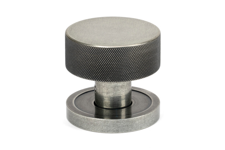 Pewter Brompton Mortice/Rim Knob Set (Plain)