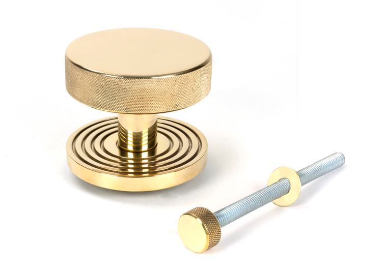 Polished Brass Brompton Centre Door Knob (Beehive)