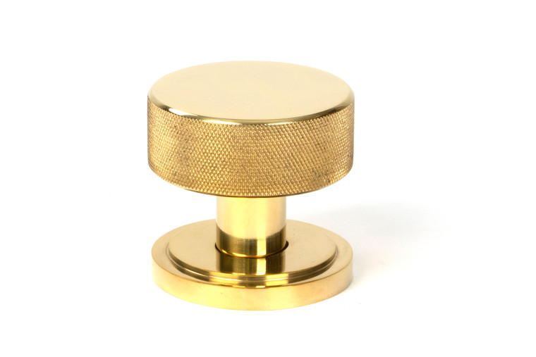 Polished Brass Brompton Mortice/Rim Knob Set (Art Deco)