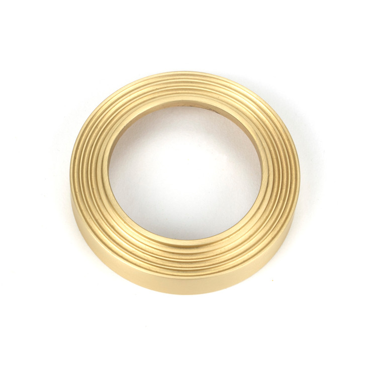 Satin Brass Round Escutcheon (Beehive)