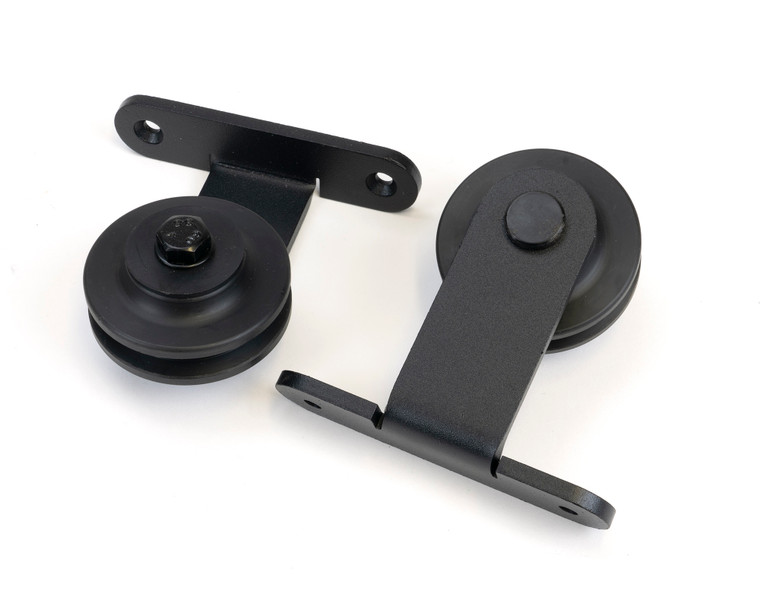 100kg Black (Top Mount) Sliding Door Hardware Kit (3m Track)