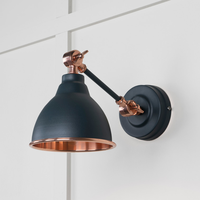 Smooth Copper Brindley Wall Light in Soot