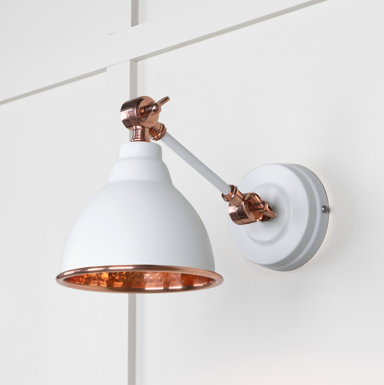 Hammered Copper Brindley Wall Light in Flock