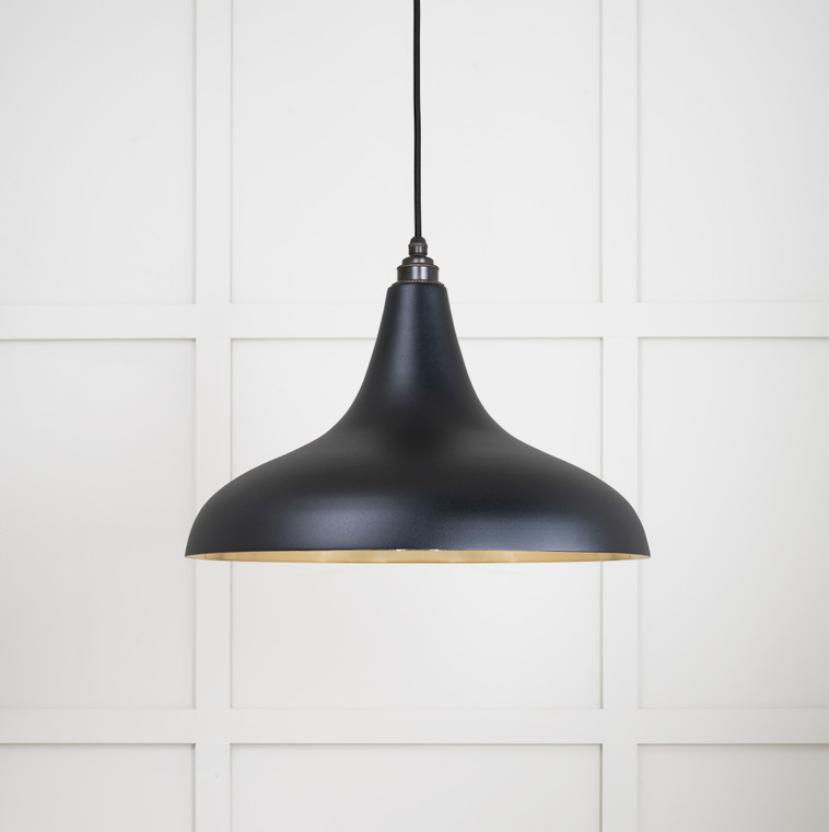 Smooth Brass Frankley Pendant in Elan Black