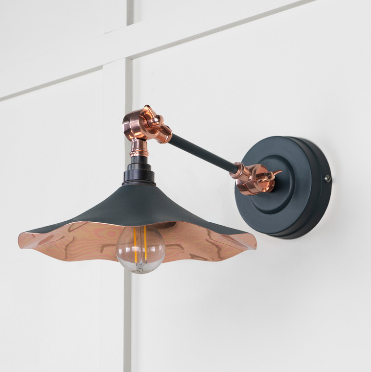 Smooth Copper Flora Wall Light in Soot