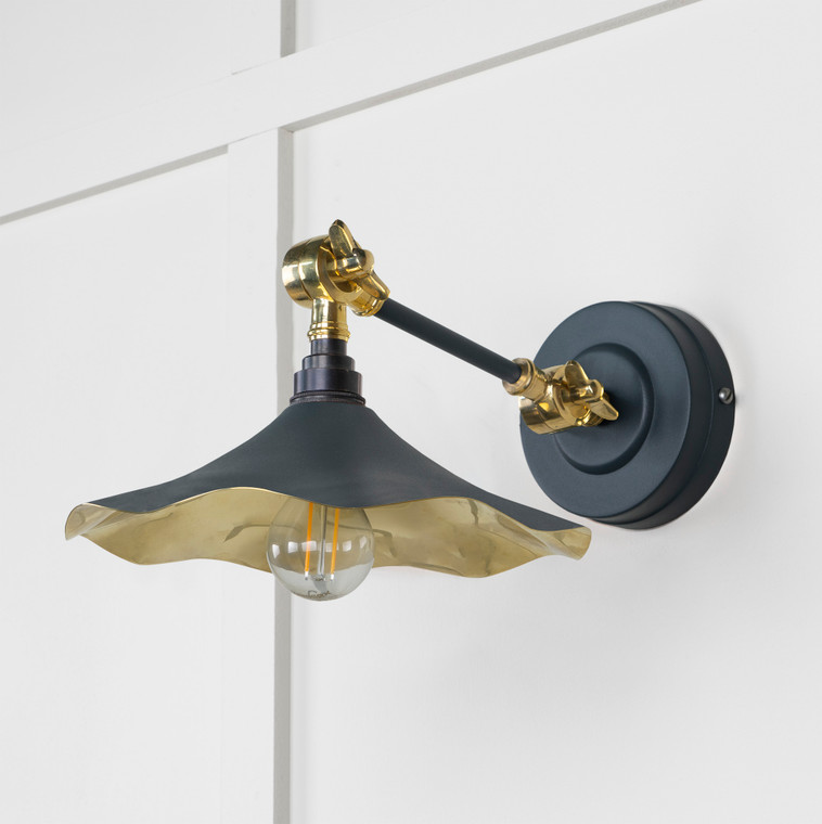 Smooth Brass Flora Wall Light in Soot