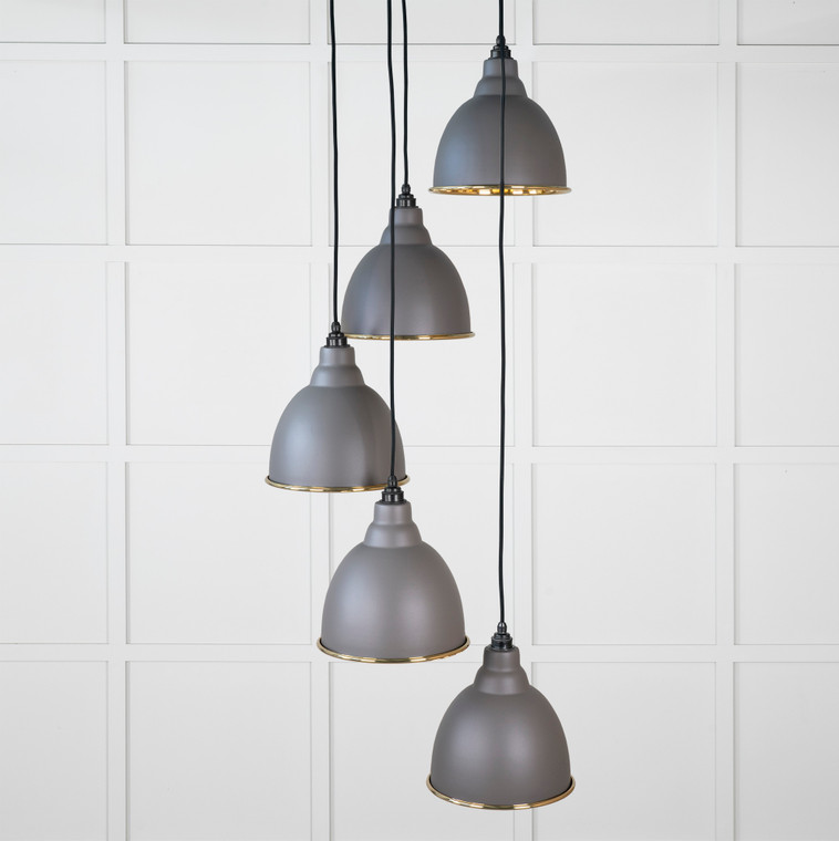 Smooth Brass Brindley Cluster Pendant in Bluff