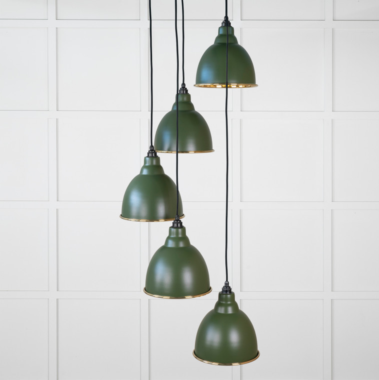 Smooth Brass Brindley Cluster Pendant in Heath