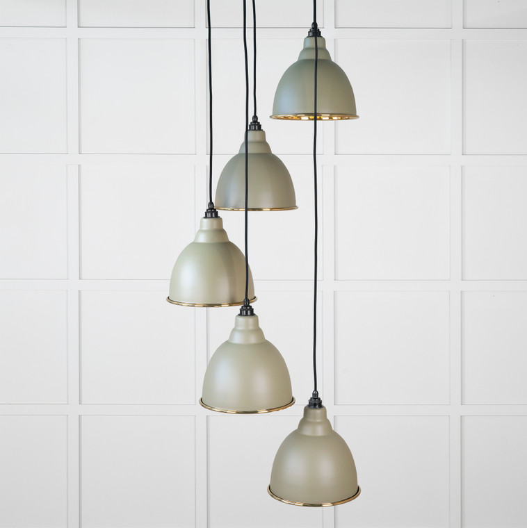 Smooth Brass Brindley Cluster Pendant in Tump