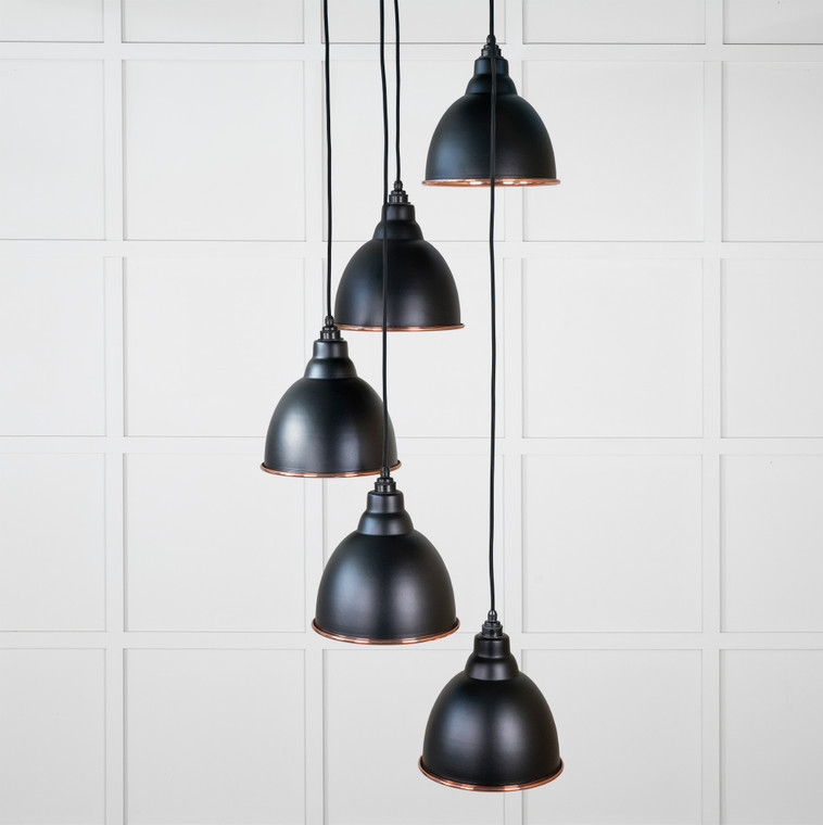 Hammered Copper Brindley Cluster Pendant in Elan Black