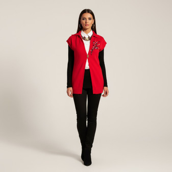 Embroidered red vest