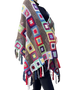 Multicolor granny square shawl