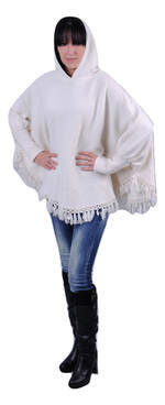 Hooded sweater poncho