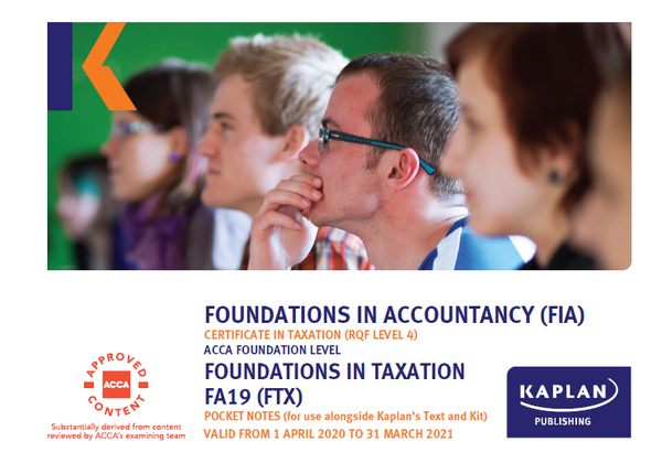 Kaplan FIA FTX Foundations in Taxation Study text