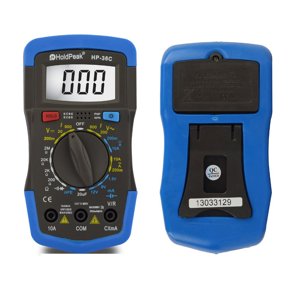 Multimètre Numérique HOLDPEAK HP-36C Compact AC/DC 600 V - 10 A Prix