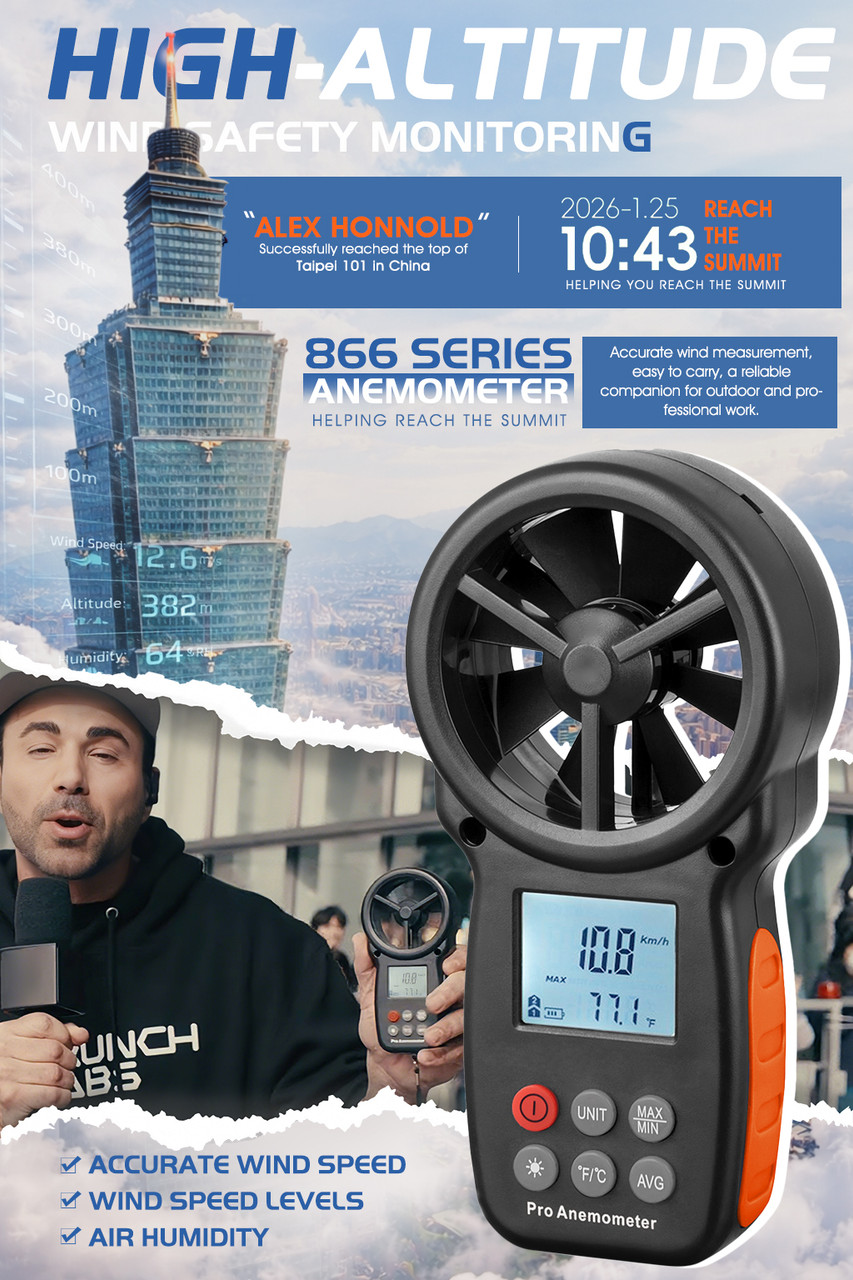 Holdpeak 866B Anemometer,Wind Speed Meter
