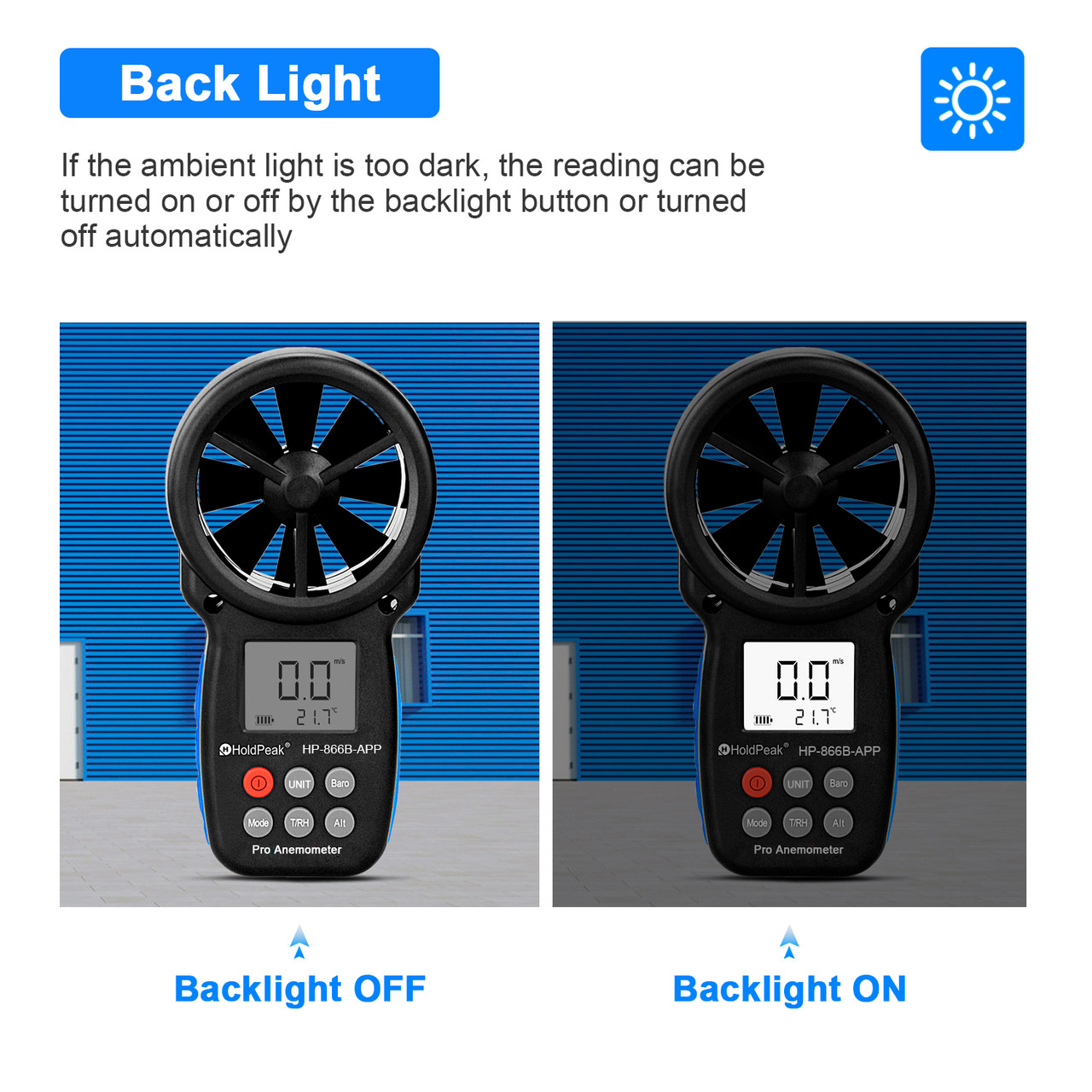 HP-866B-APP Digital Anemometer,Handheld APP Data Support Wind Speed Meter