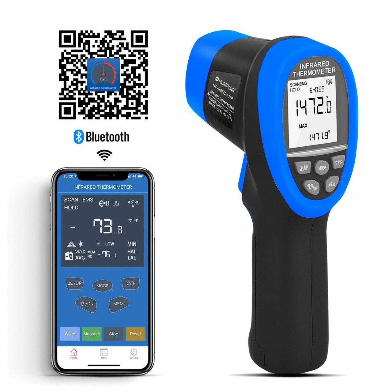 HP-985C-APP IR Infrared Thermometer Handhold -50-800℃