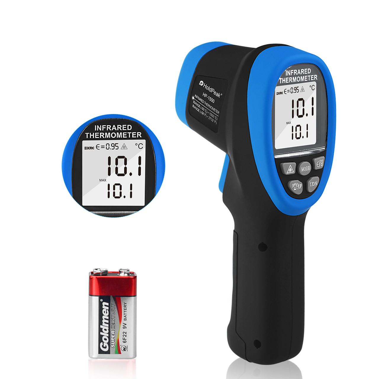 Non-contact infrared thermometer HP-1600 safely measure the surface  temperature of objects that are hot,dangerous,high accuracy