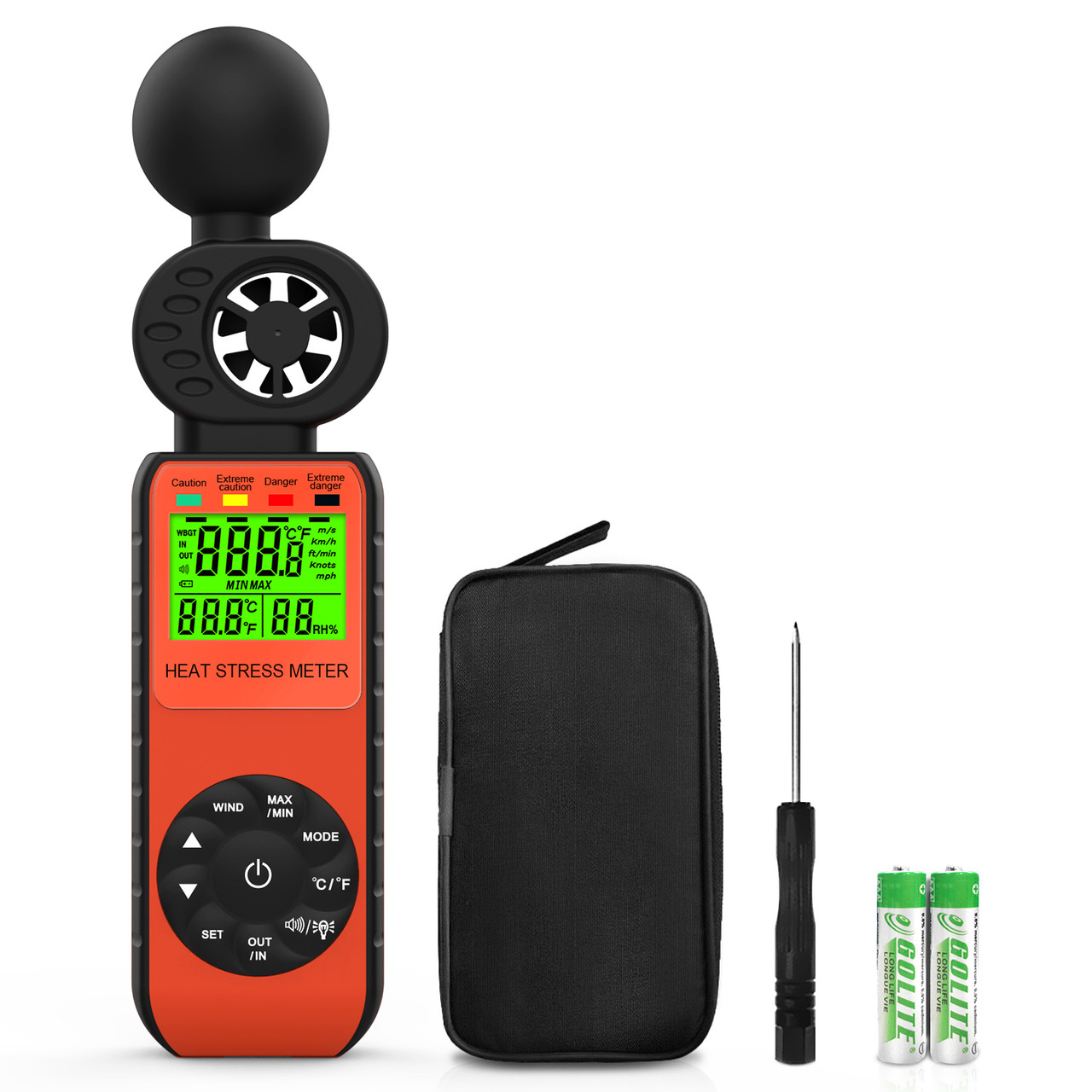 HOLDPEAK HP-881W Anemometer Handheld & Heat Stress WBGT Meter with