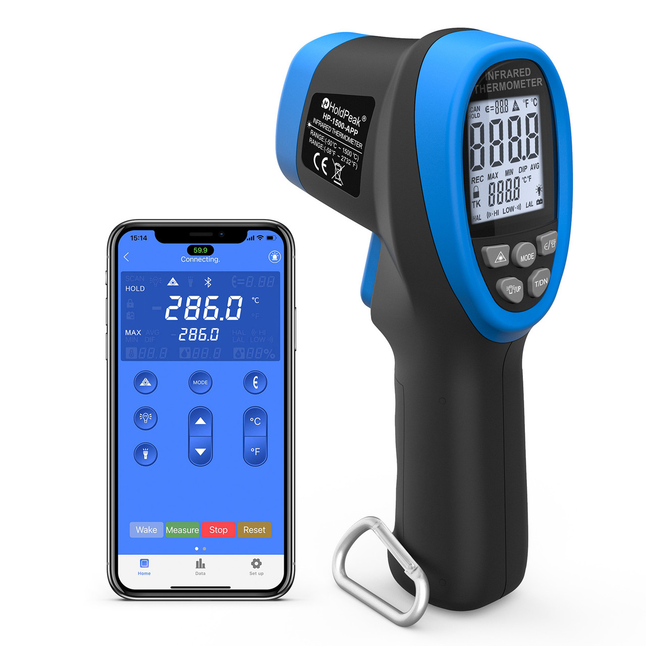 Gen 3 Thermometer Reader With Bluetooth iOS App & On Screen Controls