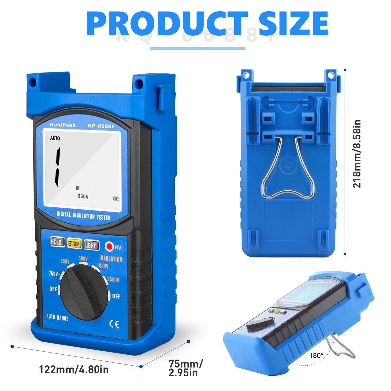HoldPeak HP-6688F Digital Insulation Resistance Tester, Voltage