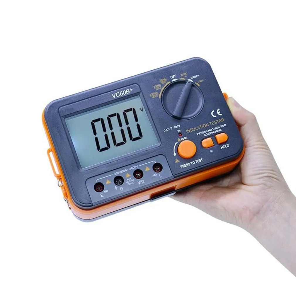 Testeur Résistance De Terre DY4100 - Mégohmmètre Digital 0-2000Ω Avec Accessoires Complets