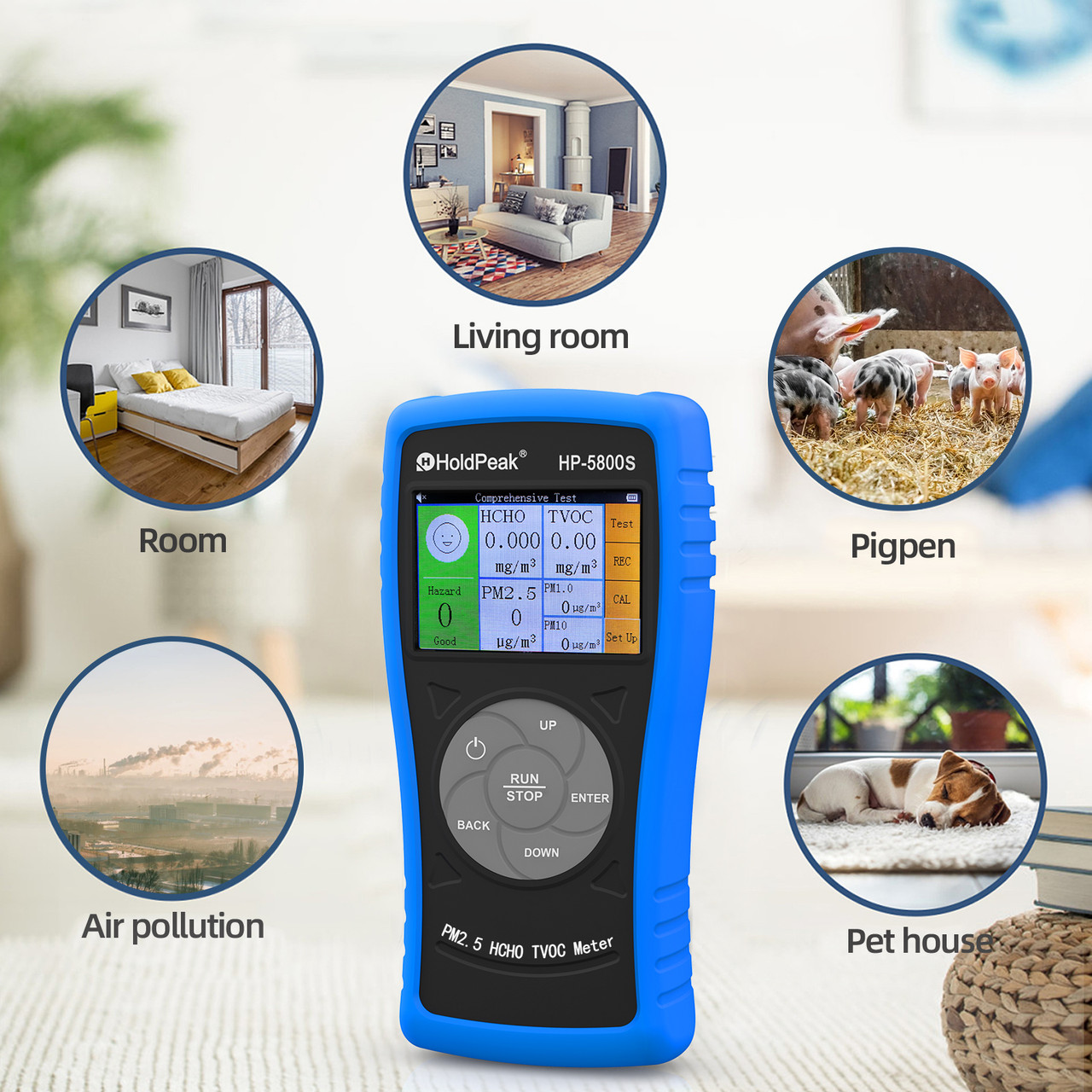 HOLDPEAK HP-5800S Formaldehyde Detector PM2.5 PM10 Particulate