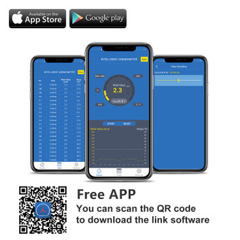 Digital Anemometer, Handheld APP Data Support Wind Speed Meter Digital Anemometer, Handheld APP Data Support Wind Speed Meter