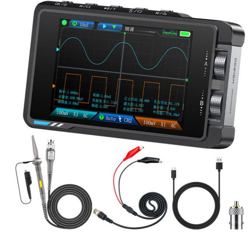 50MHz Dual-Channel Digital Oscilloscope 250MSa/s Real-Time Sampling 14M Memory Depth Built-in Multi-Waveform Signal Generator