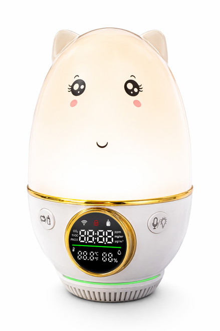 HP-70A Smart Baby Monitor – Multi-Function Nursery Device with Air Quality Detection, Feeding Reminder, Audio Recording, Colorful Lighting & APP Remote Control
