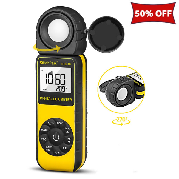 HP-881D LUX Meter 0.1LUX-400000LUX Range Light Meter