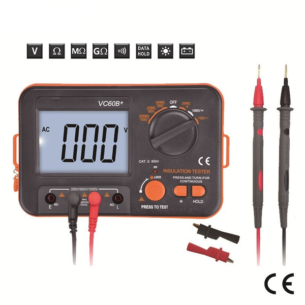 HoldPeak Digital Megometer Meter Insulation Tester DCV ACV Resistance