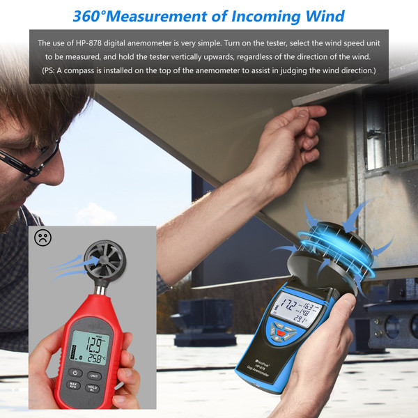 8-in-1 Digital Anemometer: Wind Speed, Temp, Humidity, Chill, Heat - Foto 9