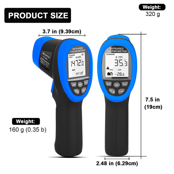 16:1 Laser Temperature Gun -50℃~800℃