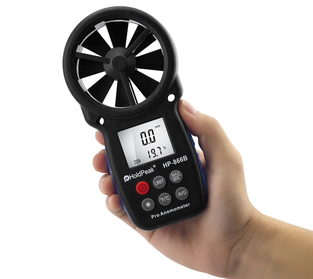 Anemometer HP-866B-WM Wind Speed Meter LCD Digital 30m/s Measure Air  Humidity