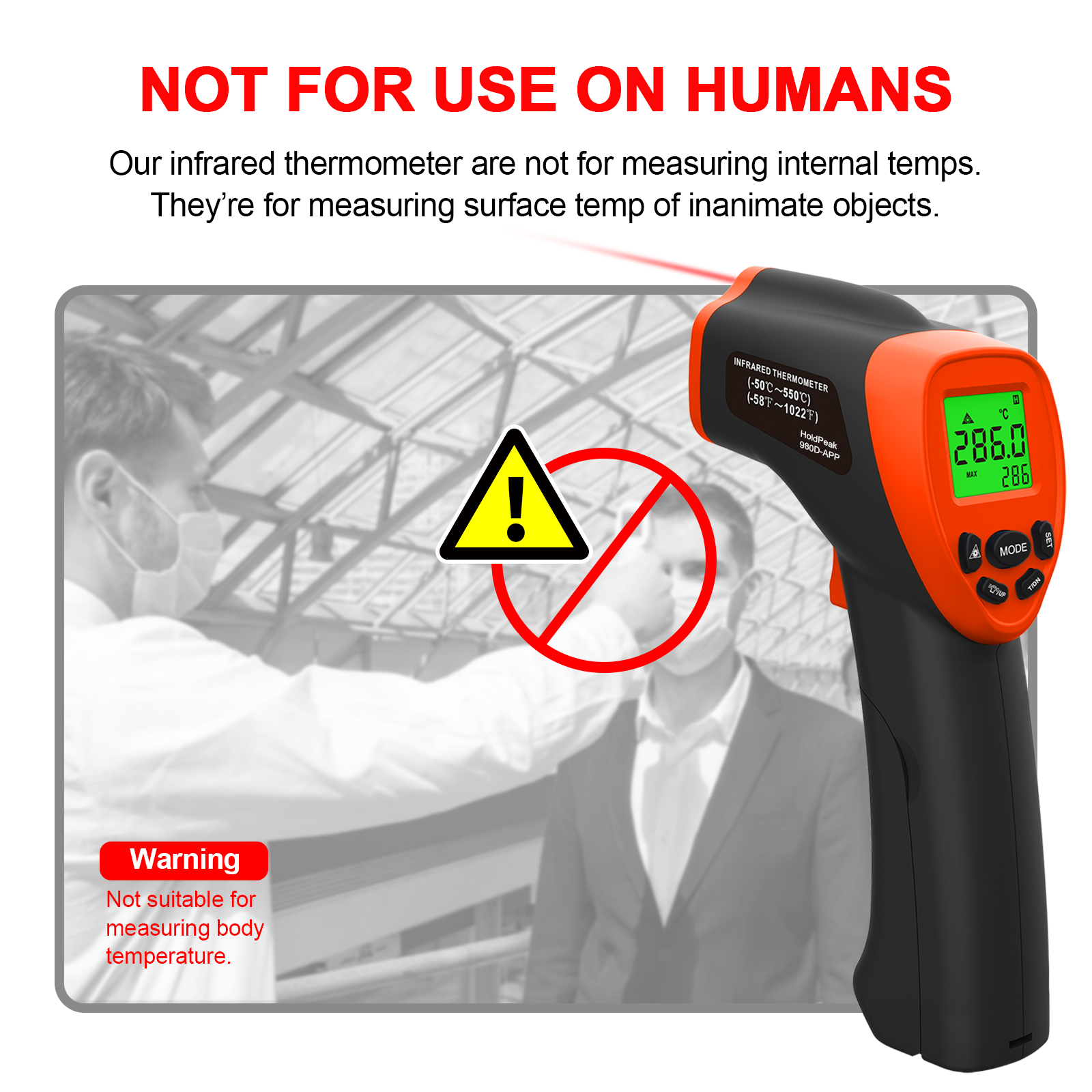 HP-980G Infrared Thermometer High IR Laser Temp Gun