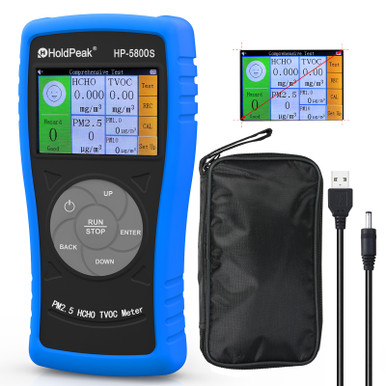 3 in 1 Luchtkwaliteit Monitor 5800s Luchtkwaliteit Formaldehyde Detector TVOC HCHO Monitor voor Testen PM2.5 PM10 HCHO TVOC USB Oplaadbare