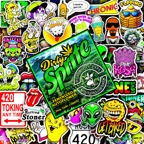 Dirty Sprite Sticker-Bean Pack - Fem/Auto/3pk Enchanted Street Art