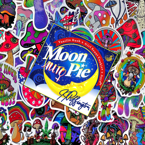 Moon Pie Sticker-Bean Pack - Fem/Auto/3pk w/ Pop Culture Art