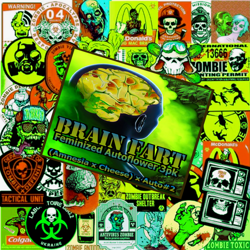 Brain Fart Sticker-Bean Pack - Fem/Auto/3pk Throwback Art