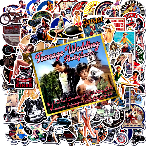 Teenage Wedding Sticker-Bean Pack - Fem/Auto/3pk w/ Classic Art