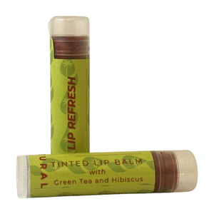 Lip refresh tinted lip balm with green tea, hibiscus and lavender. Lip refresh tinted lip balm with green tea, hibiscus and lavender.
