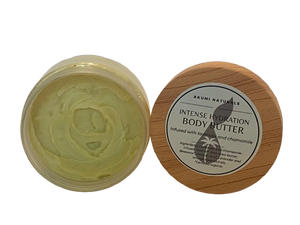 Lavender chamomile body butter in a jar.