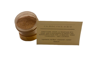 Calming face scrub with instructions Calming face scrub with instructions