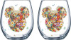 Disney Stemless Glass Wine Glasses - 14.5 oz, 2 Pack, Multicolor