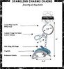 Blue Dolphin Keychain - Silver 3D Sparkling Charm Rhinestones Fashionable Stylish Metal Alloy Durable Key Ring Bling Crystal Jewelry Accessory With Clasp For Key Chain, Purse, Backpack, Handbag